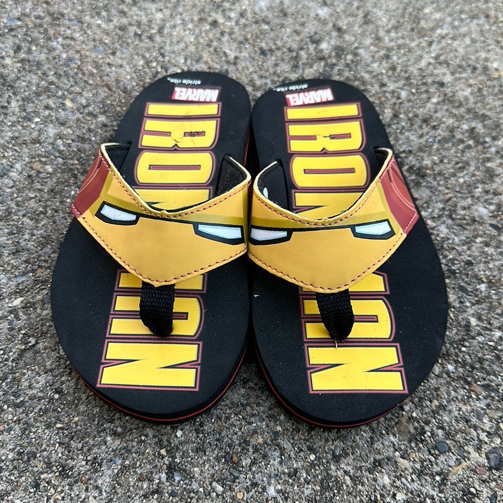 Stride Rite. Marvel Iron Man flip flops.